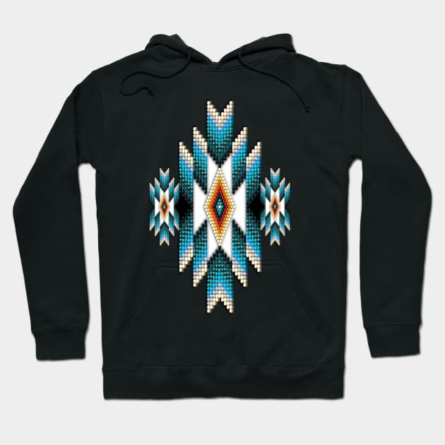 Native American Style Turquoise Sunburst Hoodie by NaumaddicArts